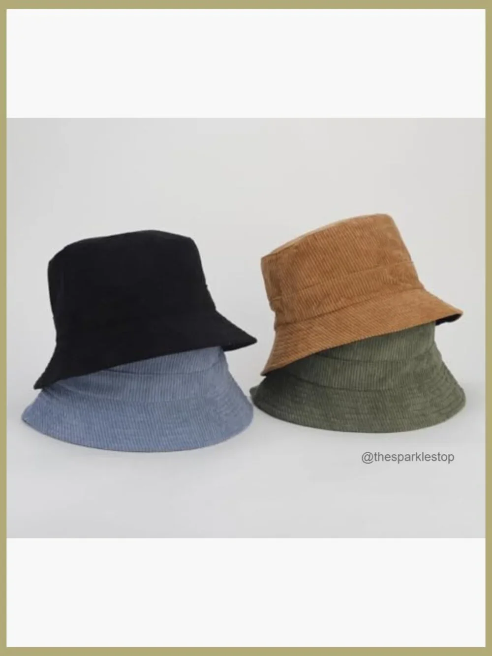 Corduroy Bucket Hat Reversible Unisex Travel Daily Cap